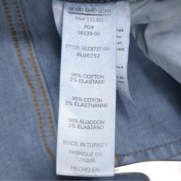 GOOD AMERICAN Women’s Jeans Distressed High Rise Blue 752 GLC873TINA Size 18 - Picture 14 of 14